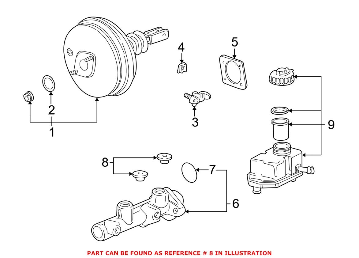 BMW Brake Fluid Reservoir Grommet 34311163464